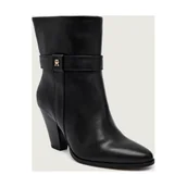 Botki damskie - Tommy Hilfiger Skórzane botki na słupku - miniaturka - grafika 1