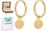 Kolczyki - Rodium Złote kolczyki 585 koła prezent grawer pudełko RD-51421 - miniaturka - grafika 1