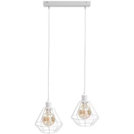 Lampy sufitowe - KET Loftowa LAMPA wisząca metalowa OPRAWA industrialny ZWIS druciany biały KET460 - miniaturka - grafika 1