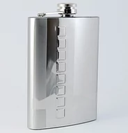 Piersiówki - Piersiówka Matowa Tłoczenie Boczne Kwadraty 240ml 8oz 6-3132 - miniaturka - grafika 1