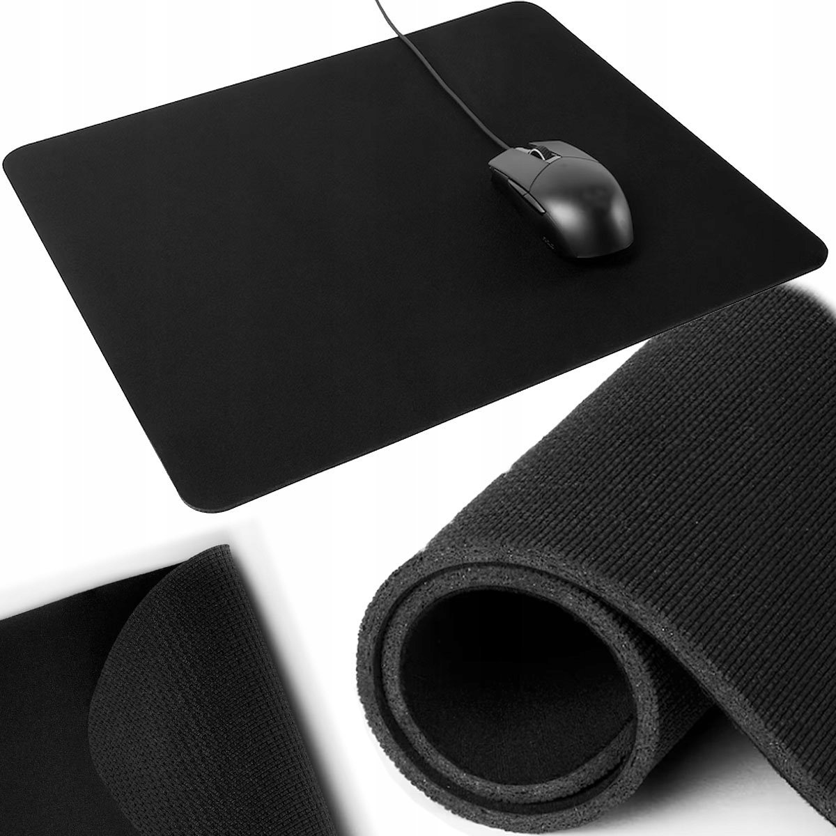 Podkładka POD Mysz GAMINGOWA Biurowa CZARNA Ergonomiczna CZUŁA Mała