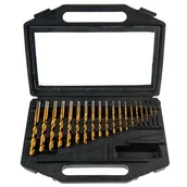 Wiertła - VERTO Wiertło do metalu HSS-TiN, 1,0 - 10,0 mm, zestaw 19 sztuk - miniaturka - grafika 1