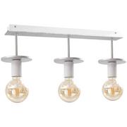 Lampy sufitowe - KET LAMPA sufitowa industrialna OPRAWA metalowa biała srebrna KET427 - miniaturka - grafika 1