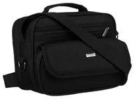 Torby męskie - Lekka torba miejska listonoszka na ramię z kieszeniami torba męska z regulowanym paskiem Peterson, czarny - miniaturka - grafika 1