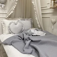 Koce i narzuty dla dzieci - LEKKA NARZUTA 150x200cm WAFELKOWA GRAFITOWA - miniaturka - grafika 1