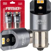Żarówki samochodowe - AMiO Żarówki led full canbus pro py21w 4x3030 smd pomarańczowe 12v 24v amio-03584 - miniaturka - grafika 1