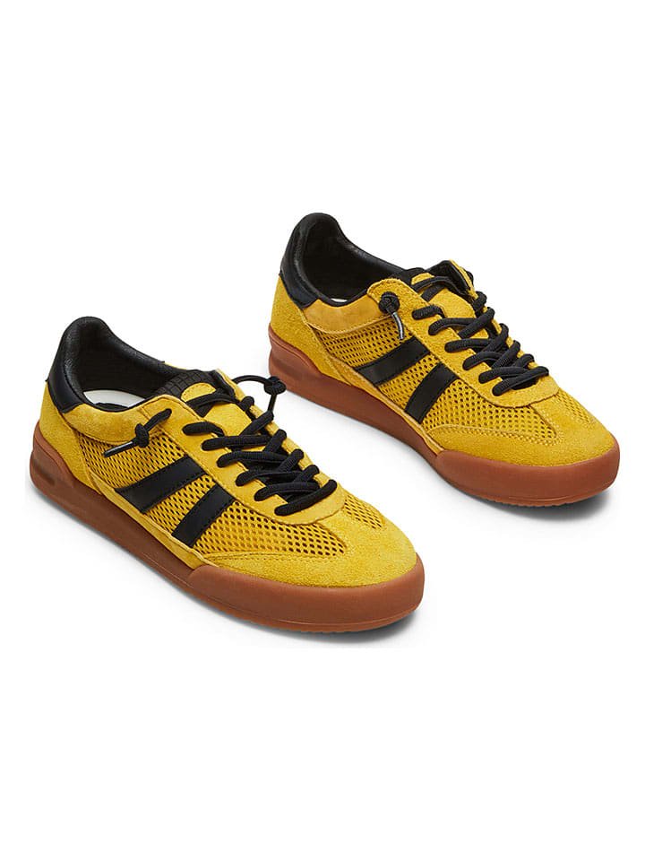 Steve Madden Skórzane sneakersy w kolorze żółto-czarnym