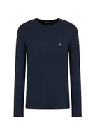 Koszulki męskie - Emporio Armani Męski T-shirt z ciepłej wiskozy, morski, L - miniaturka - grafika 1