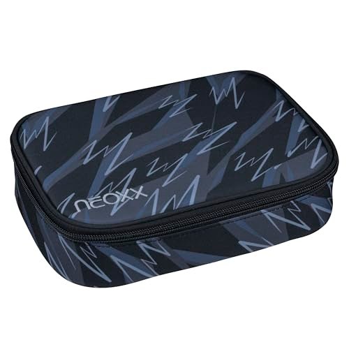 neoxx - Piórnik szkolny DUNK Stormchaser – miejsce na ekierkę – klapka na długopisy z 26 uchwytami na długopisy – ok. 23,5 x 17 x 6,5 cm – dla uczniów