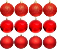 Bombki - Christmas decoration BOMBKA DEKORACYJNA PLASTIKOWA 6CM SET 12SZT CZERWONY - miniaturka - grafika 1