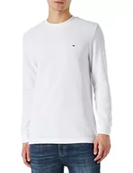 Koszulki męskie - Tommy Hilfiger Męska koszulka z długim rękawem New Structure L/S T-shirty, biały, 3XL - miniaturka - grafika 1