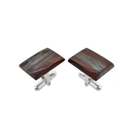 Spinki do mankietów i krawatów - Spinki do mankietów Jaspis z Hematytem (S1299) Srebro [925] - miniaturka - grafika 1