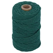 Inne mocowania - Suki Sznurek bawełniany 3 mm x 50 m pleciony ciemnozielony - miniaturka - grafika 1