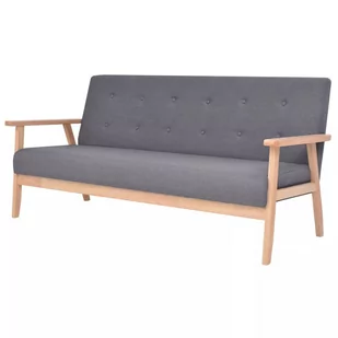vidaXL 3 osobowa sofa tapicerowana, ciemnoszara - Sofy i kanapy - miniaturka - grafika 1