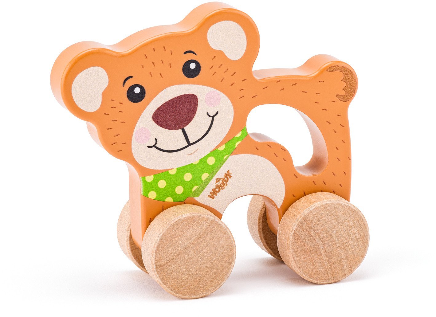 Woodyland Miś na kółkach z uchwytem 91990 19901