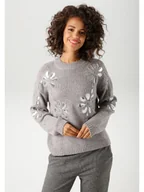 Swetry damskie - Aniston Sweter w kolorze szarym - miniaturka - grafika 1