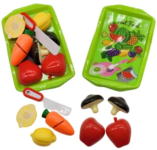 Zestaw dla dzieci WARZYWA i OWOCE do krojenia na RZEP zabawkowe TACKA NÓŻ - Zabawy w naśladowanie dorosłych - miniaturka - grafika 1