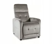 Fotele - Fotel relaksacyjny rozkładany Otus Velvet Signal Szary - miniaturka - grafika 1