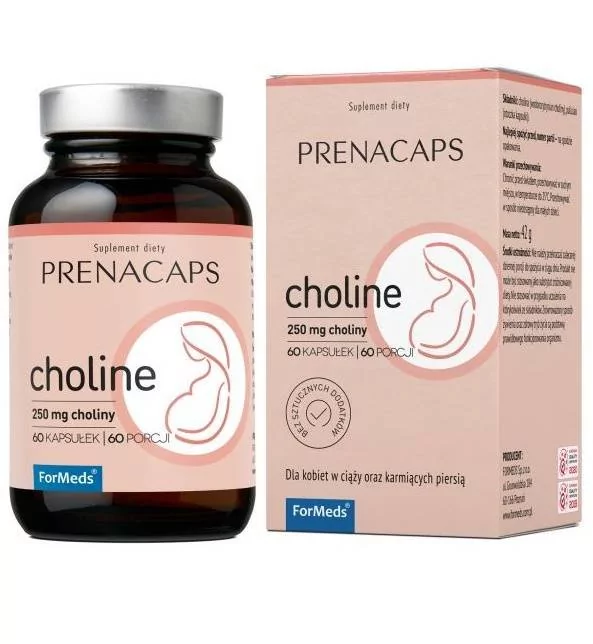 ForMEDS PRENACAPS CHOLINE dla Kobiet w Ciąży i Karmiących Piersią 250 mg Choliny (60 kaps) FMS-152