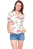Koszule damskie - Wrangler, Koszula damska, Cuban Shirt White W5247Se12, rozmiar M - miniaturka - grafika 1