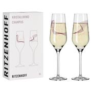 Kieliszki - Zestaw 2 kieliszków do szampana Ritzenhoff Crystal Wind, Romi Bohnenberg #1 - miniaturka - grafika 1