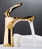 Baterie umywalkowe - Bateria umywalkowa PDS stojąca złoty - miniaturka - grafika 1