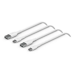 1x2 Belkin USB-C/USB-A kabel PVC 1m, 2Pack biały Cab001BT1mWH2pk - Kable USB - miniaturka - grafika 1
