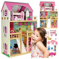 Place zabaw - WIELKI DREWNIANY Domek Dla Lalek Willa z Meblami Z255 - miniaturka - grafika 1