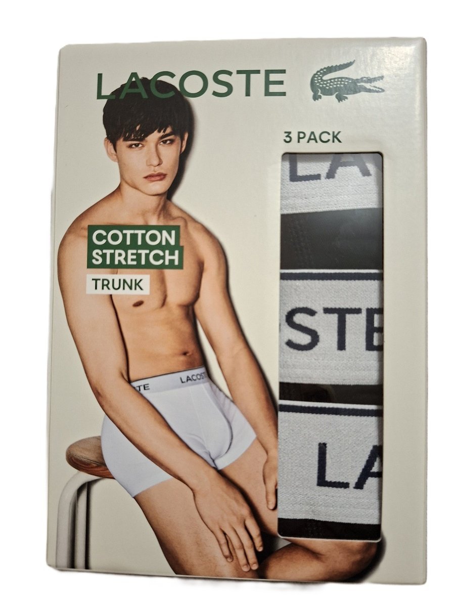 Bokserki męskie LACOSTE 3-pack rozmiar M czarne