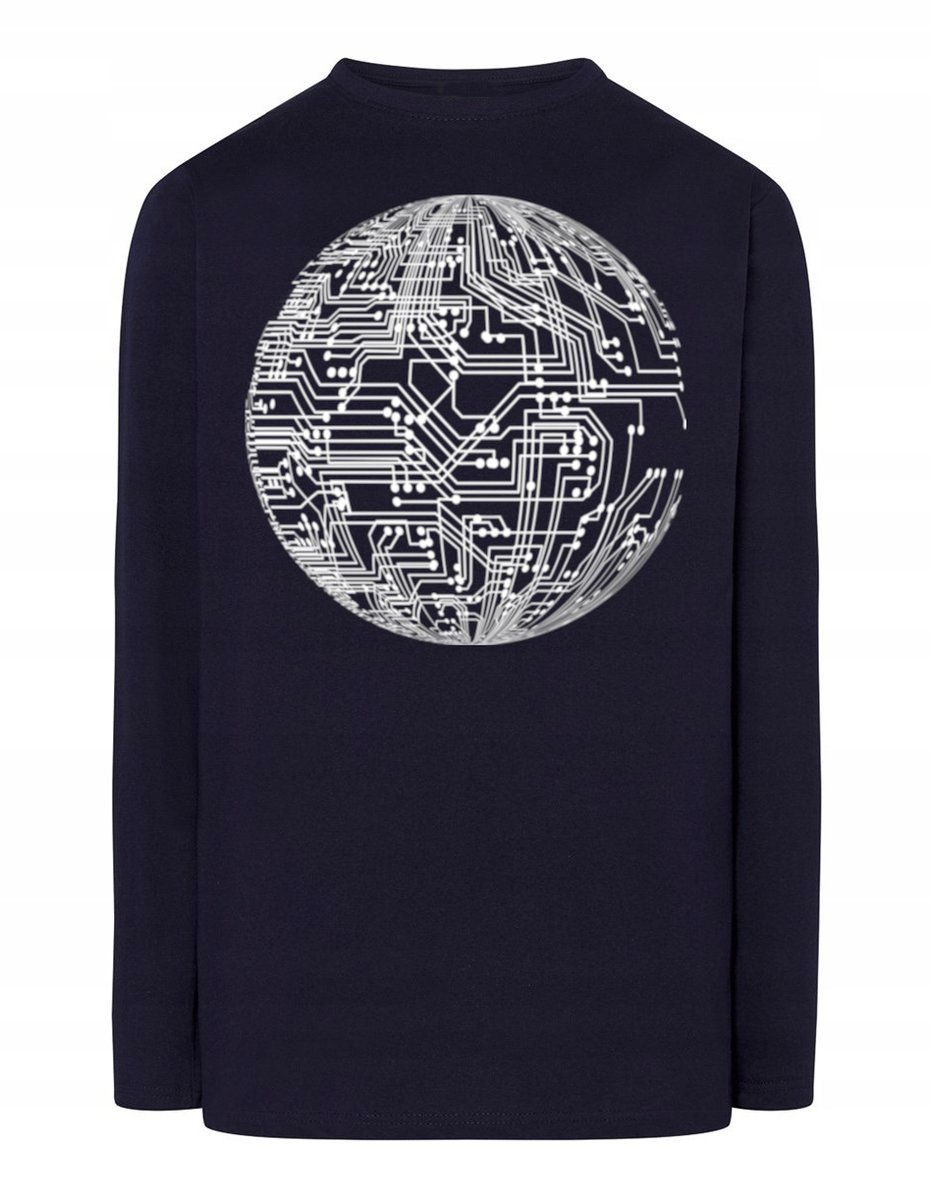 Longsleeve męski fajny nadruk ŚCIEŻKA PCB r.5XL