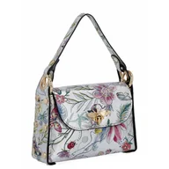 Torebki damskie - Modna Torebka Skórzana Włoska Listonoszka 845-B Srebrna - miniaturka - grafika 1