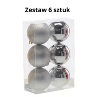 Bombki - EKSKLUZYWNY ZESTAW 6 BOMBEK CHOINKOWYCH 8 CM - SREBRNY - miniaturka - grafika 1