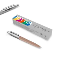 Zestawy piśmiennicze - Długopis Parker Jotter Originals BROWN LATTE z grawerem - miniaturka - grafika 1