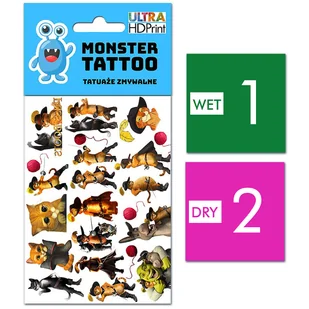 TATUAŻE ZMYWALNE DLA DZIECI KOT W BUTACH WZORY ORYGINALNE - Zabawki kreatywne - miniaturka - grafika 1