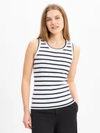 Koszulki i topy damskie - JOOP! Damski podkoszulek - Telma Kobiety Bawełna biały w paski, 44 - miniaturka - grafika 1