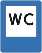 Wyposażenie miejsc publicznych - Znak drogowy informacyjny D-26C Toaleta publiczna - miniaturka - grafika 1