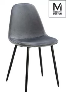 King Home Krzesło Lucy szare - Modesto Design PM069.GREY.VELVET - Krzesła - miniaturka - grafika 1
