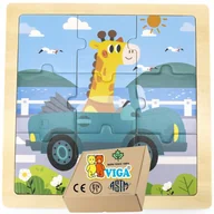 Zabawki sensoryczne - Drewniane Puzzle Viga zabawki MONTESSORI 1 2 3 lat latka - miniaturka - grafika 1