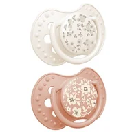 Smoczki uspokajające - LOVI Smoczek silikonowy dynamiczny 0-3m Blossom Ivory, 2 szt. - miniaturka - grafika 1
