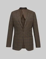 Marynarki męskie - marynarka do zestawu mileto brąz slim fit - miniaturka - grafika 1