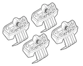 Bagażniki dachowe - Lampa n21166 zestaw złączy do montażu na dachu dwóch drążków, 166 - miniaturka - grafika 1