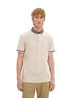 Koszulki męskie - TOM TAILOR Męska koszulka polo, 31631 - karmelowy beżowy Two Tone, 3XL - miniaturka - grafika 1