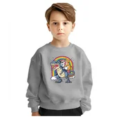 Bluzy dla dziewczynek - BLUZA DZIECIĘCA JEDNOROŻEC UNICORN DINOZAUR 122-128 DLA CHŁOPCA DZIEWCZYNKI - miniaturka - grafika 1
