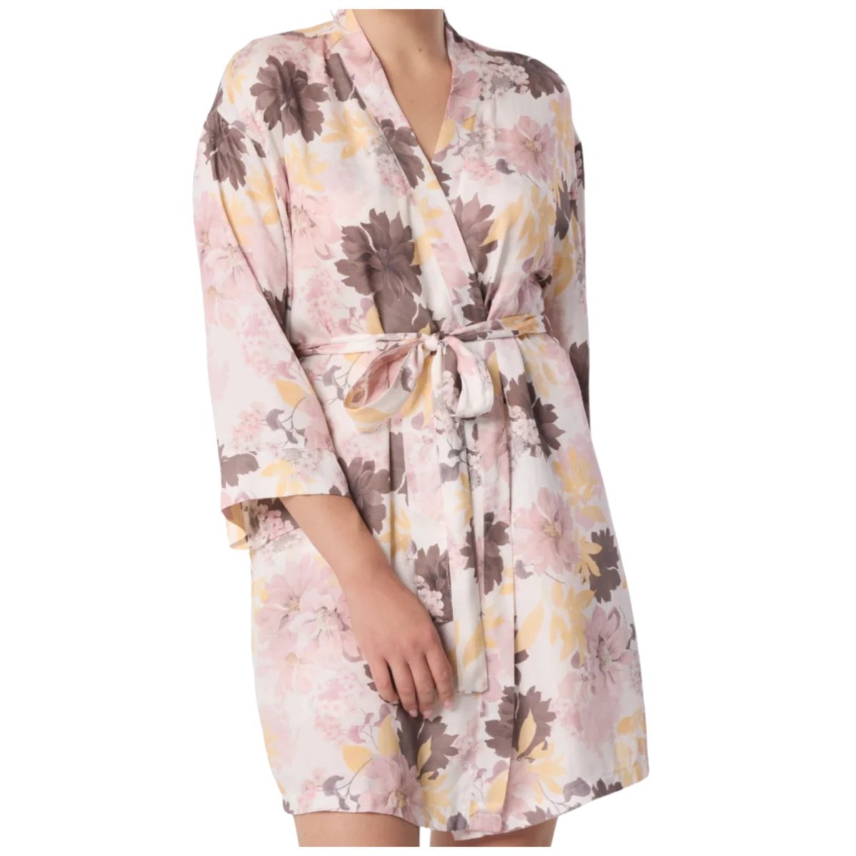 Szlafrok przewiewny w kwiaty kimono wygodne Mefemi NANCY SI63 XL