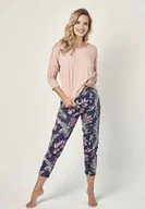 Piżamy damskie - Różowo-granatowa piżama dasmka marki Taro - miniaturka - grafika 1