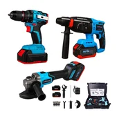 Księgarnia OUTLET - EXTRALINK POWERLINK ZESTAW AKUMULATOROWYCH NARZĘDZI SZLIFIERKA, MŁOT UDAROWY, WKRĘTARKA PWL-AG815, PWL-6608, PWL-CD1016 - miniaturka - grafika 1