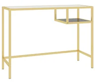 Biurka - Szklane biurko glamour ze złotym stelażem 100 cm L3-Z49 - miniaturka - grafika 1