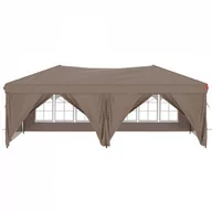 Pawilony ogrodowe - Składany namiot imprezowy ze ściankami, kolor taupe, 3x6 m - miniaturka - grafika 1