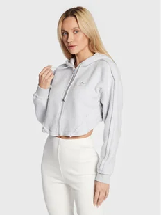 adidas Bluza Loungewear HL9140 Szary Relaxed Fit - Bluzy damskie - miniaturka - grafika 1