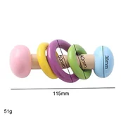 Grzechotki dla dzieci - Drewniana Grzechotka, Chwytak Dla Niemowlaka Sztanga - miniaturka - grafika 1